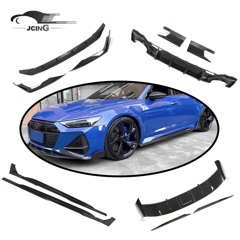 

ATV&UTVFor Audi RS6 C8 Avant Wagon DRY CARBON Front Bumper Lip Side Skirt Rear Diffuser 2019-2021
