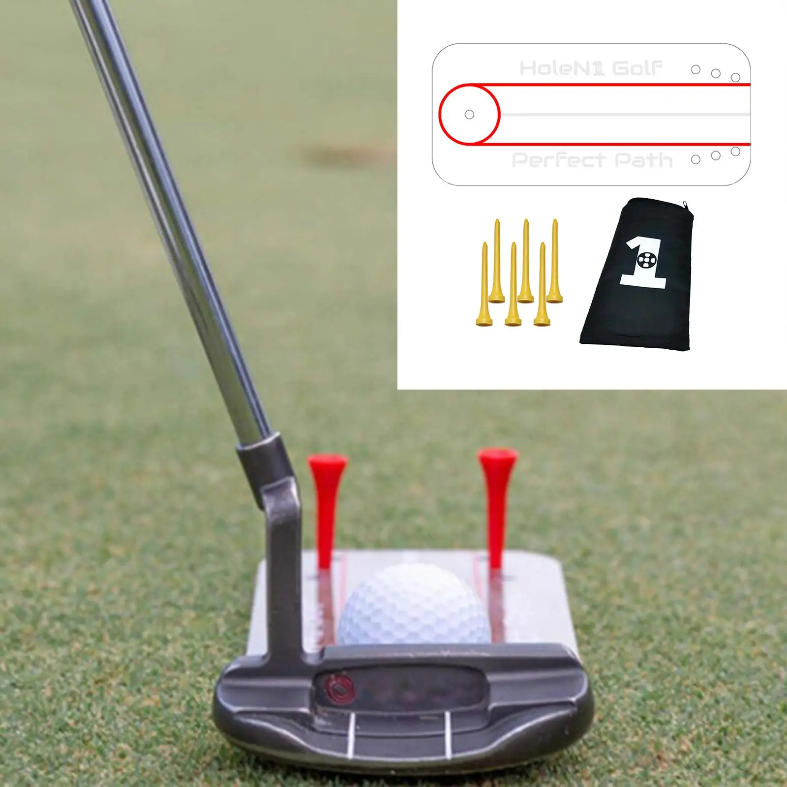 

Golf Alignment Putting Mirror Portable Putting Training Aid Putting Alignment Tool Putt Swing Trainer with Carry Bag