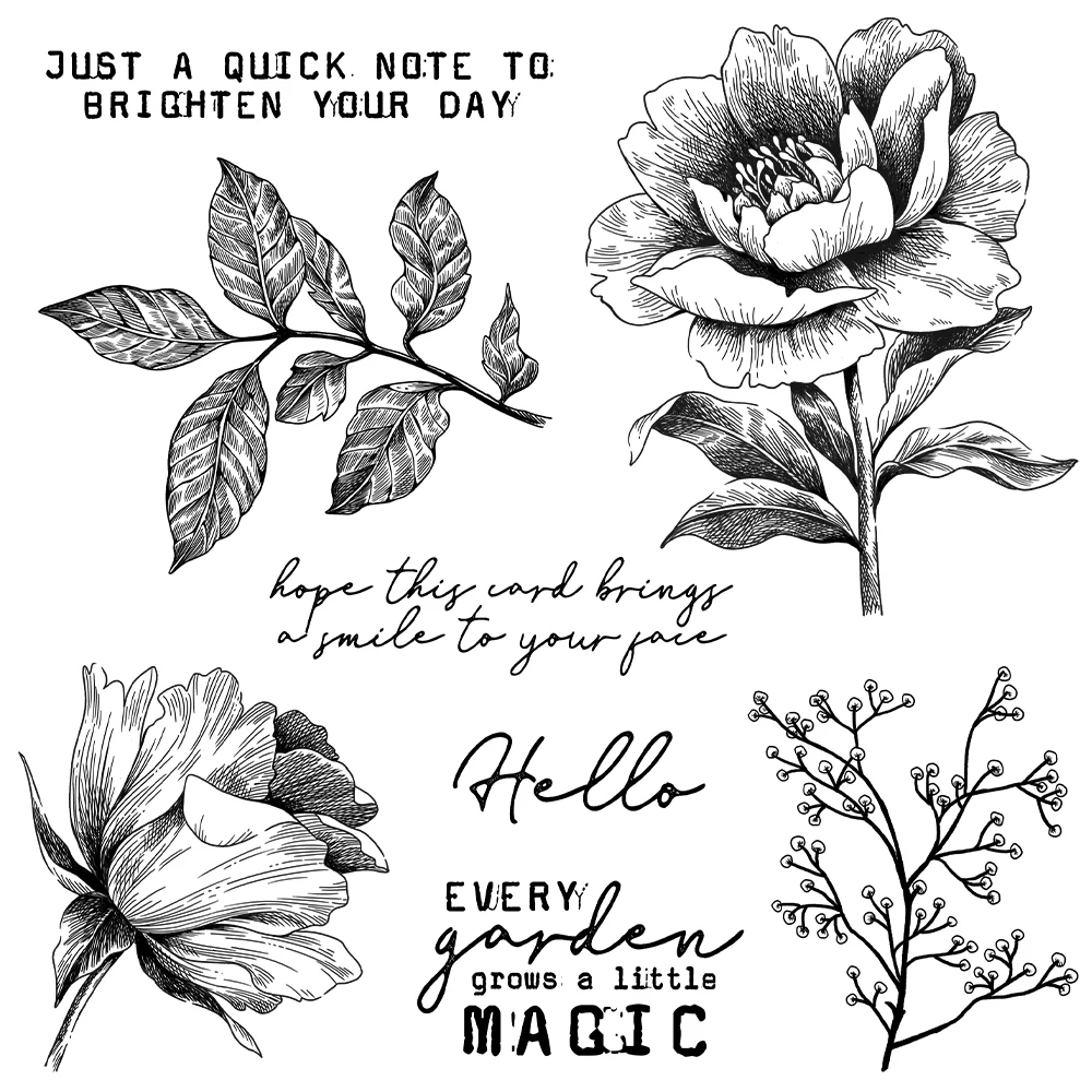 Mangocraft Spring Season Blooming Flowers Cutting Dies Clear Stamp DIY Scrapbooking Metal Dies Silicone Stamp For Cards Albums