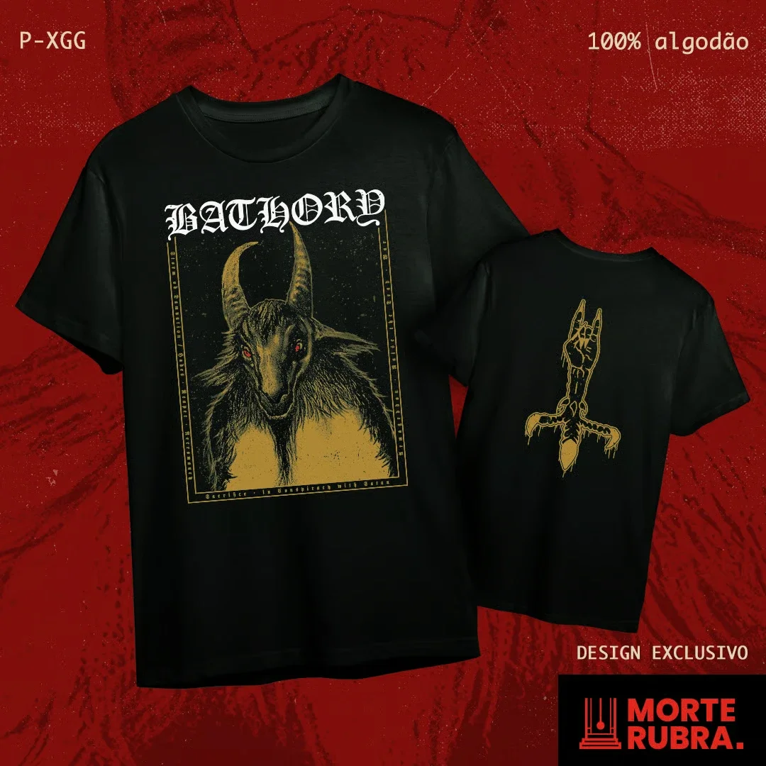 

Recollection Merchandise T-shirt of The Swedish Black Metal Band Bathory 1990 Extreme Metal Viking Cotton Short Sleeve Tees