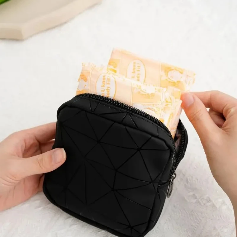 PU Leather Waterproof Organizing Bag, Jewelry Bag, Portable Monthly Bag, Women's Outdoor Sanitary Napkin Storage Bag