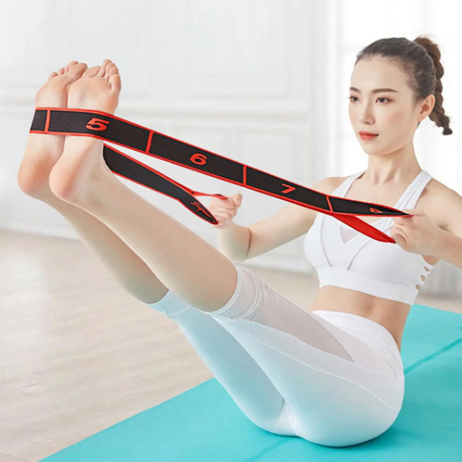 Resistance Band for Working Out Women Adjustable Yoga Stretch Strap Portable Stretching Belt for Pilates Dance