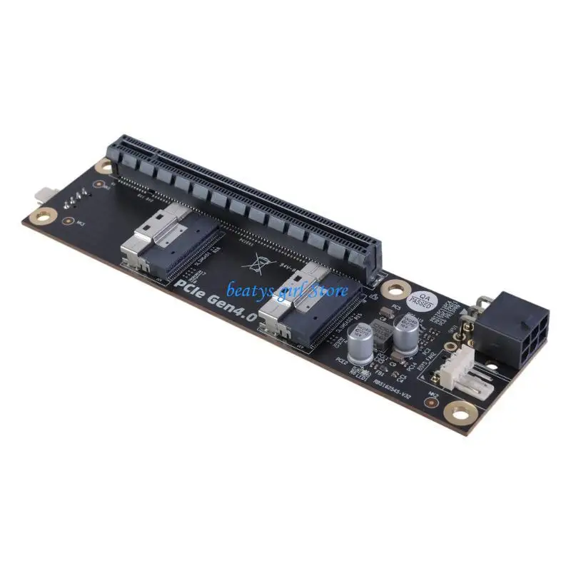 

C7AB PCIe4.0 to SFF-8654 Conversion Board Suport PCIE X16 Slot for NVMe SSD Fast Data Transfer