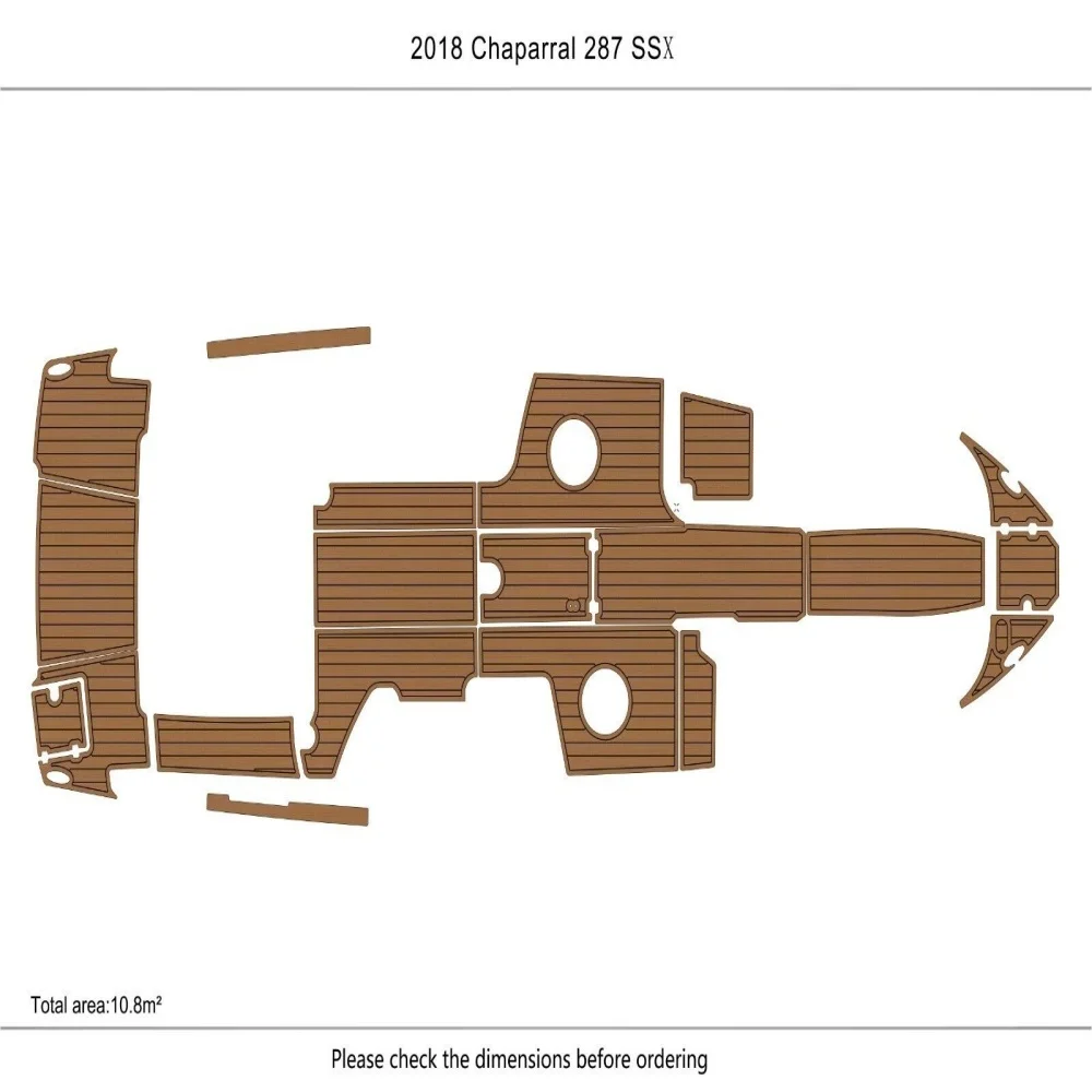 

2018 Chaparral 287 SSX cockpit & Swim Platform 1/4" 6mm EVA Teak deck floor SeaDek MarineMat Gatorstep Style Self Adhesive