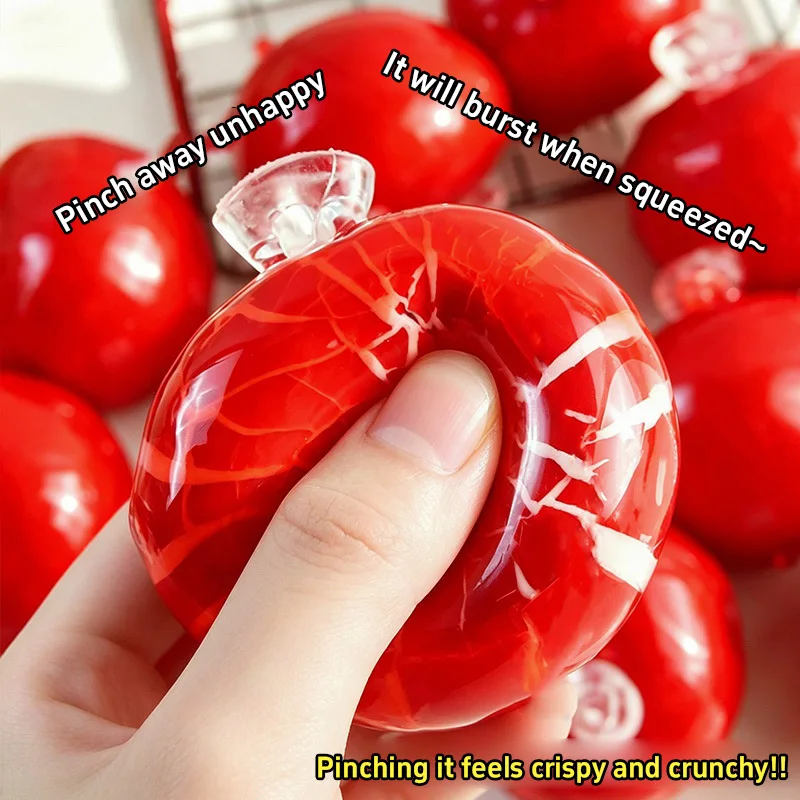 Balle anti-stress sensorielle en forme de pomme rouge imitation, à pression lente, douce, pour le bureau et la maison, cadeau idéal