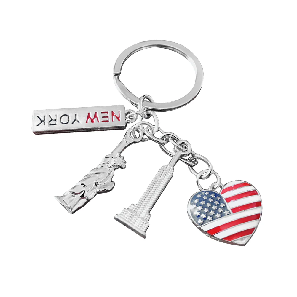 Gift American Independence Day Key Chain USA Patriotic Holder Woman Keychains for Car Keys