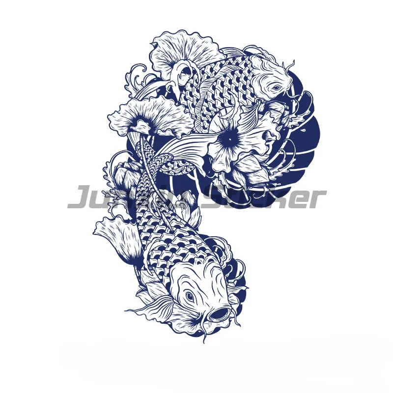 Chinese Style Lucky Koi Sticker Car Bumper Laptop Moto Wall Rooms Truck Helmet Room Book Customizable Stick It Anywhere You Like