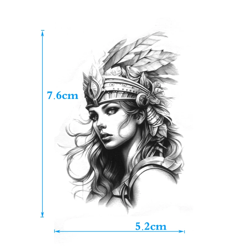 God of War Athena Waterproof Temporary Tattoos Men Fake Tattoo Stickers Beauty Tatoo Sleeve Tatuajes Temporales A Prueba De Agua