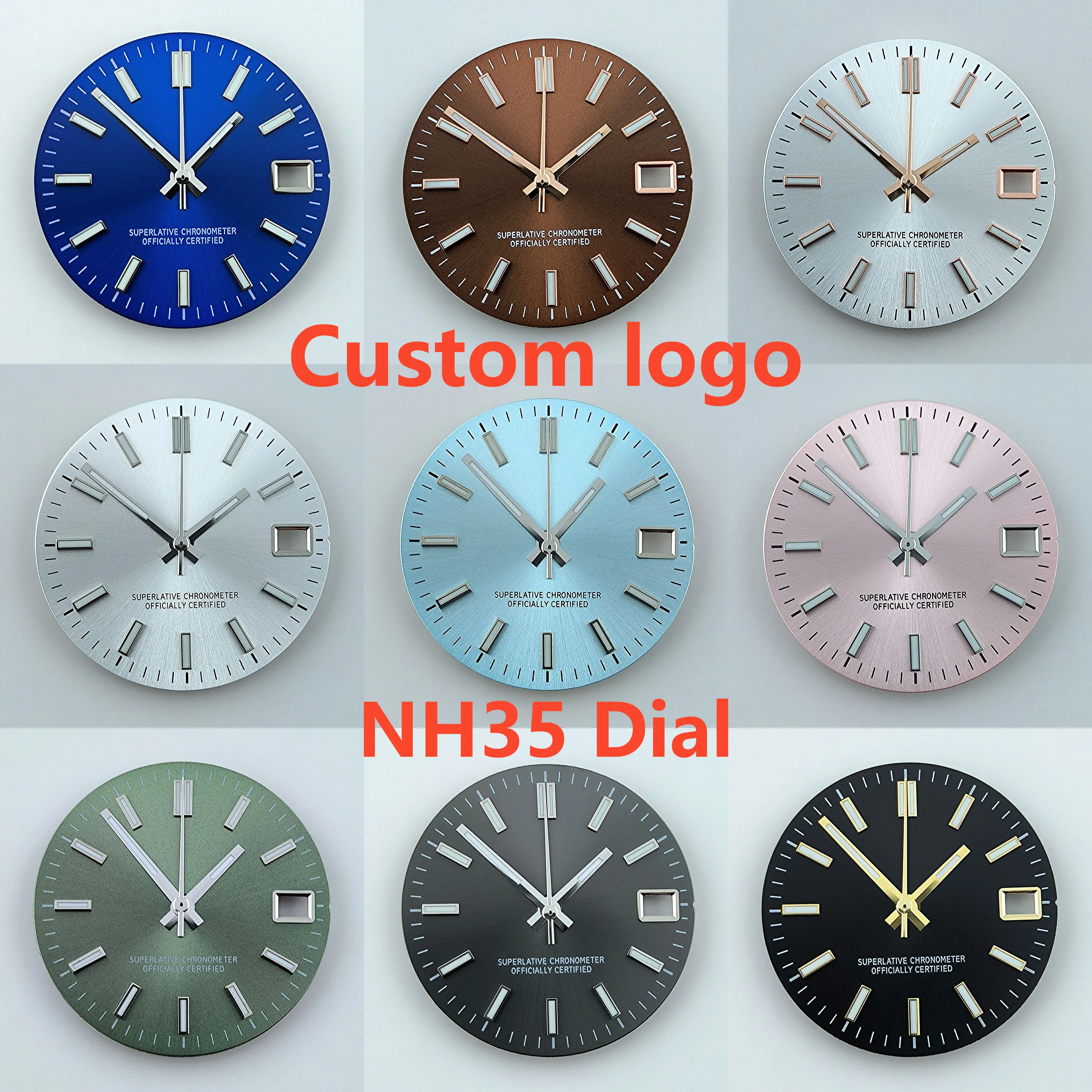 NH35 dial Watch dial S logo No logo Green Luminous 28.5mm dial for NH35 NH36 movement watch accessories