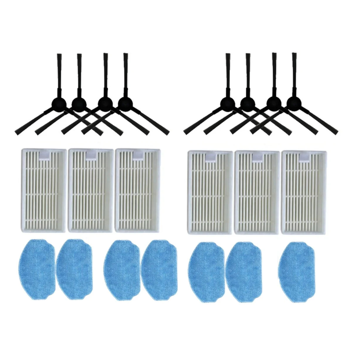 21 buah Kit aksesori untuk Midea VCR04W Robot penyedot debu penggantian bagian sikat samping Filter Hepa kain pel