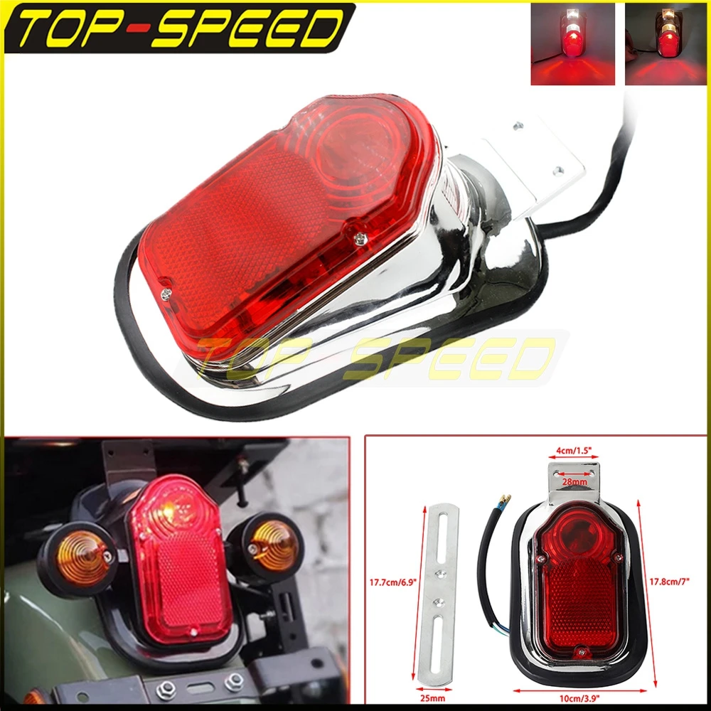 Rear Tail Light Lamp Tombstone Motorcycle Brake License Plate Lamp Taillight For Harley Sportster Bobber Dyna Chopper Cafe Racer