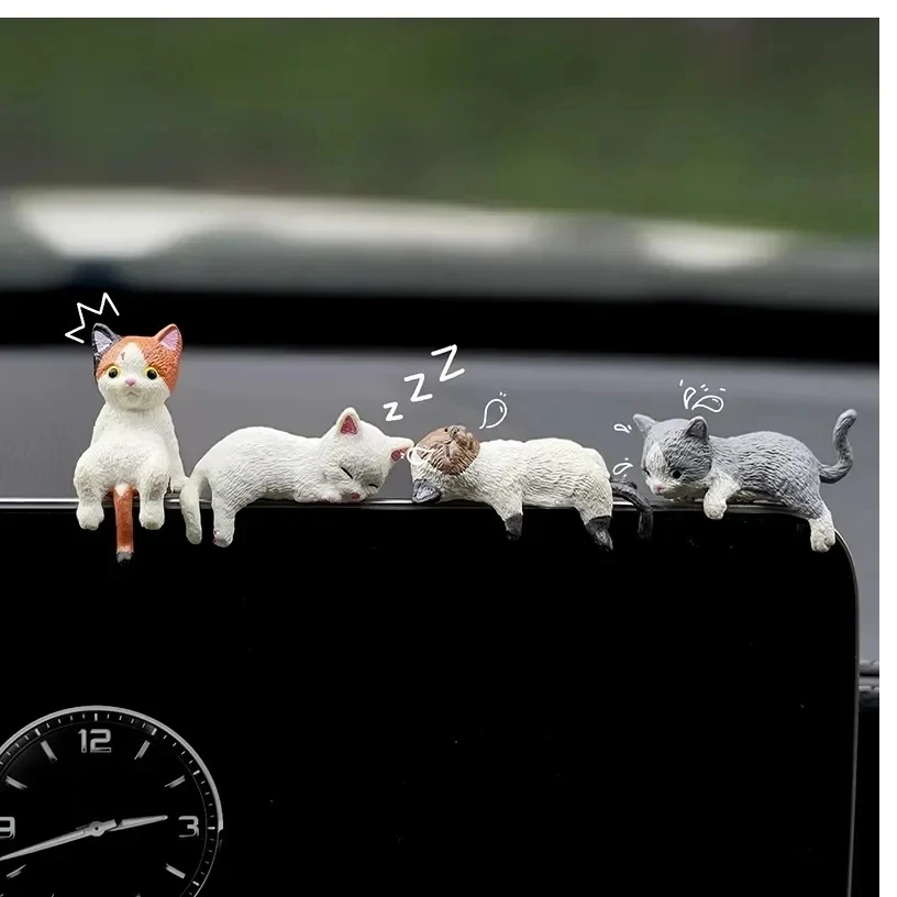 

1/4 шт. украшение автомобиля мини-спящий кот орнамент автомобили украшения игрушка кошка миниатюрная пейзажная модель украшения автомобиля аксессуары