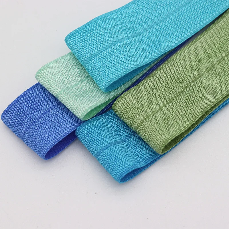 25mm Solid Shiny FOE Fold Over Elastic Ribbon for Hair Ties Garment Accessories Sewing Craft