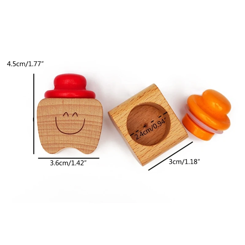 Baby Teeth Box Tooth Holder Tooth Collection Storage for Kids Memory 4.5x3.6cm/1.8x1.4-inch Durable