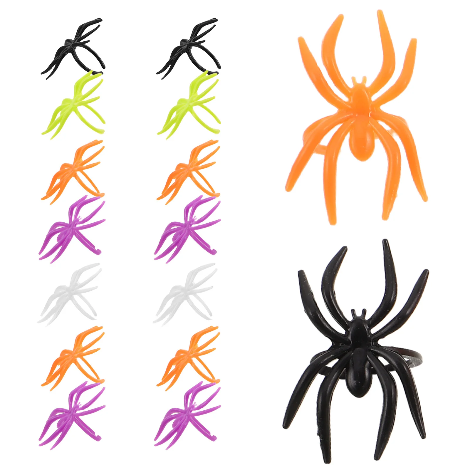 Anneaux d'halloween pour enfants, 120 pièces, bijoux araignée amusants, vêtements festifs légers, cadeaux, prix pour événements scolaires, maison hantée