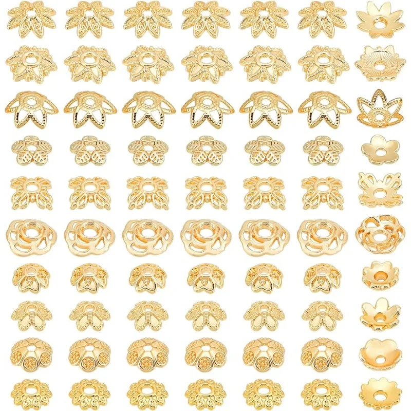 

100 шт., интерфейсы для бусин, под золото 14 к