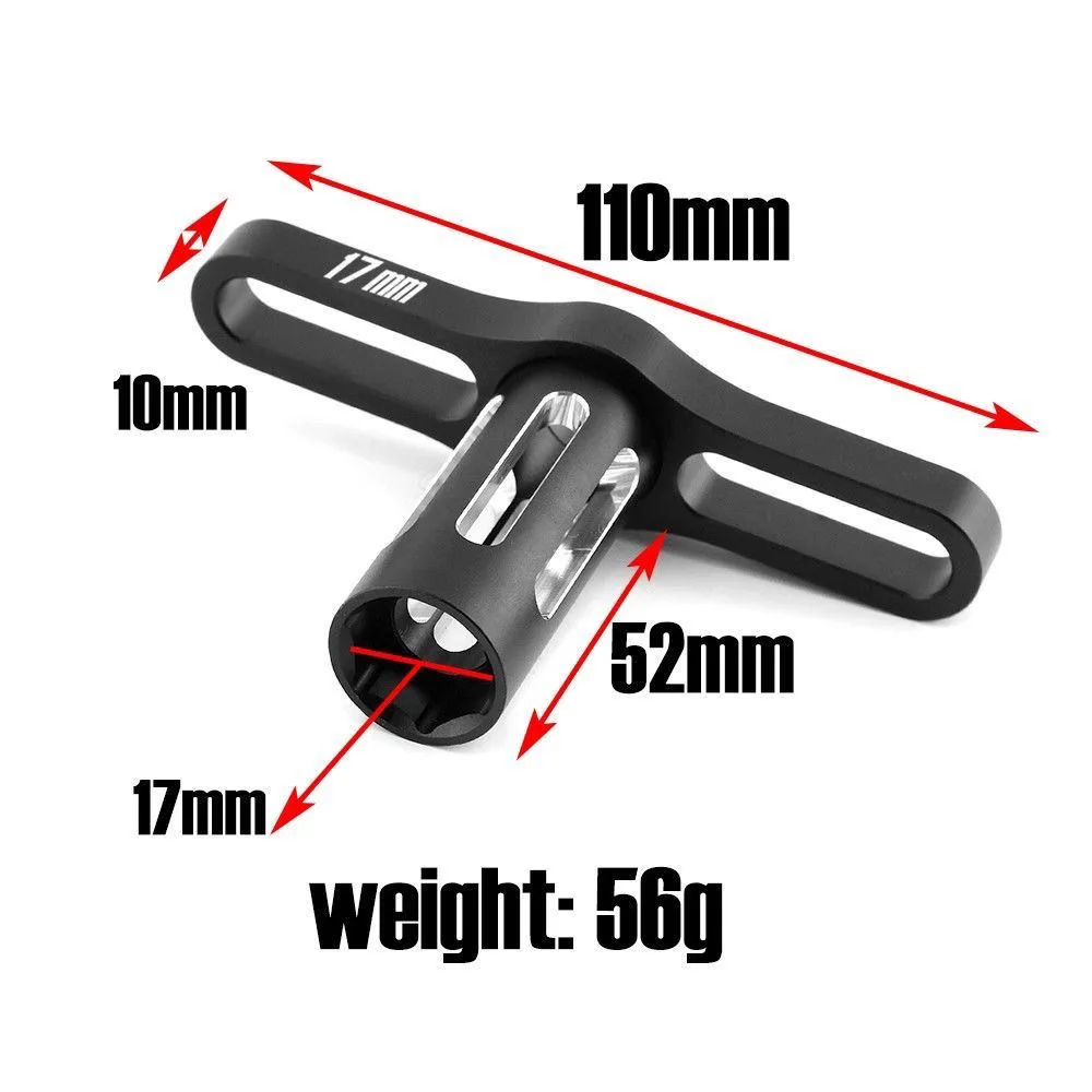 17mm Hex Wrench Tool for RC Car, Aluminum Alloy Wheel Nut Tool for 1/8 1/10 Off-Road Monster Truck Crawler