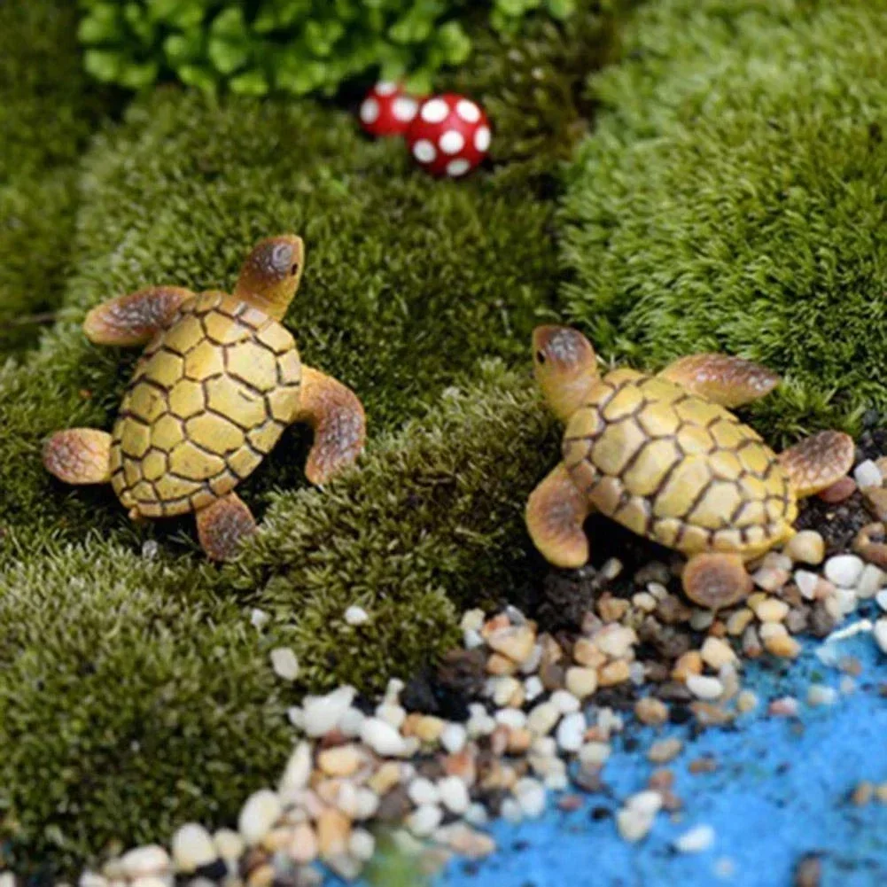 Miniature Turtle Model Resin Ornaments, Aquarium Fish Tank, Home Landscape Decoration Accessories, Fine Craft Layout Props, 1Pc