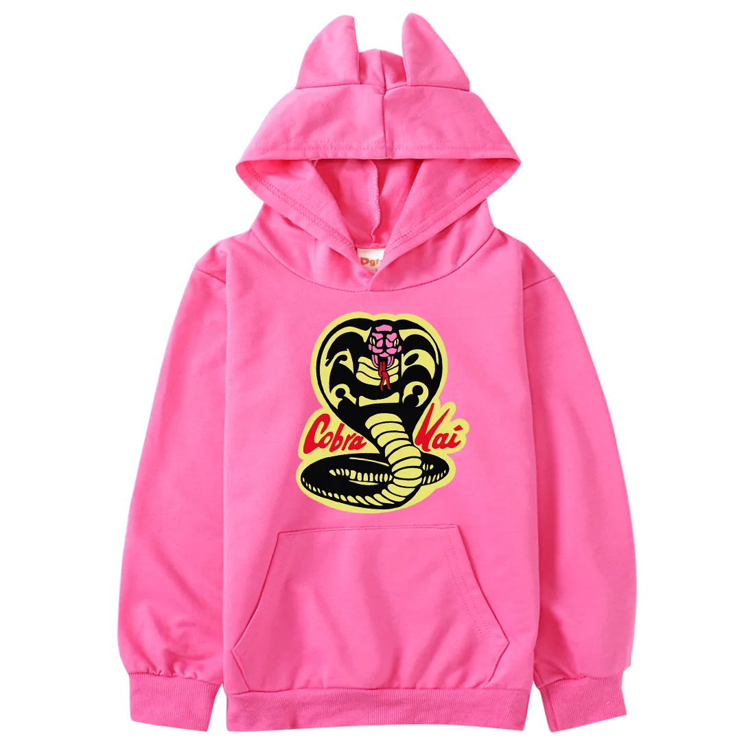 New Children Cotton Long Sleeve with Pocket Cobra Kai Clothes Toddler Boy Girls Hoodies Autumn Sweatshirts Costumes 2-15Years