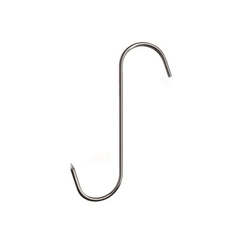 Ganchos de acero inoxidable con punta afilada para carne de carnicero, Herramienta de gancho para ahumar en frío y caliente, salchicha, parrilla, pato, 10 piezas