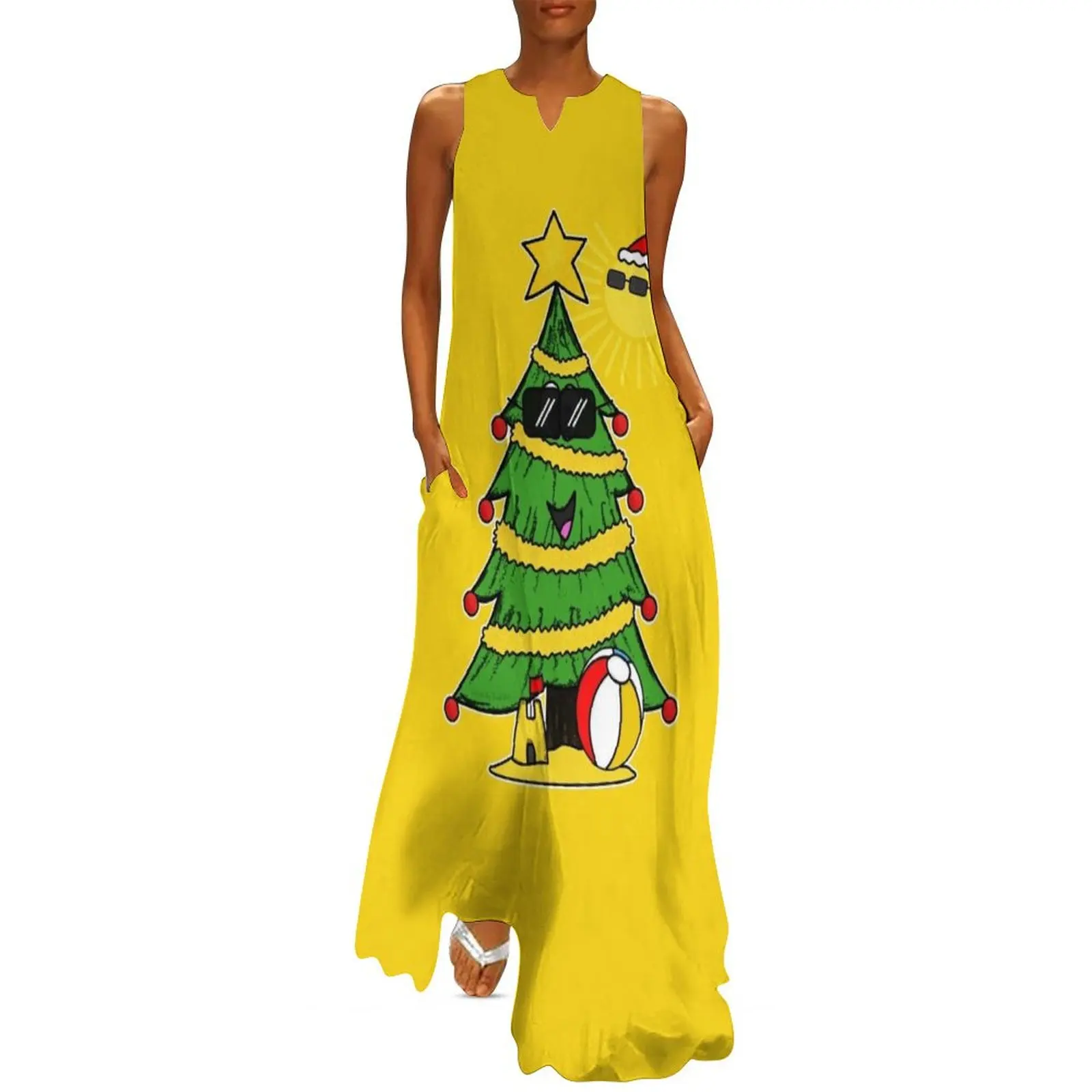 

Summer Christmas Tree Beach Vacation Funny Long Dress prom dresses 2024 luxury dresses prom dresses