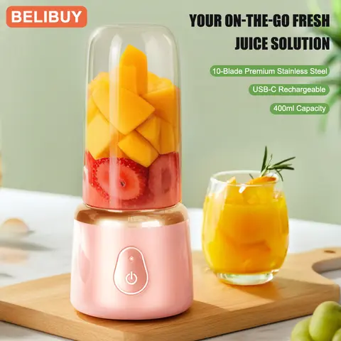 Mélangeur électrique portable Ju479 de 400ml, jus de fruits, citron, orange, avec chargeur USB