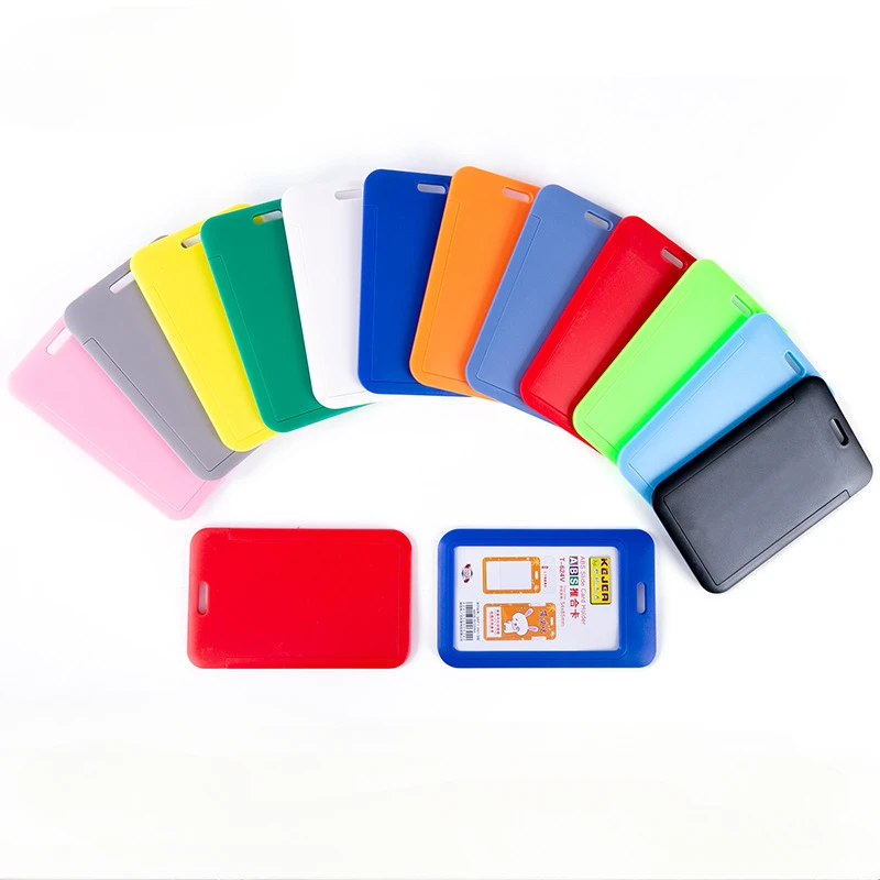 2pcs/set ABS Plastic Working Permit Case Exhibition ID Card Holder Pass Work Card Cover Case Slide Shell Badge Holder for Staff