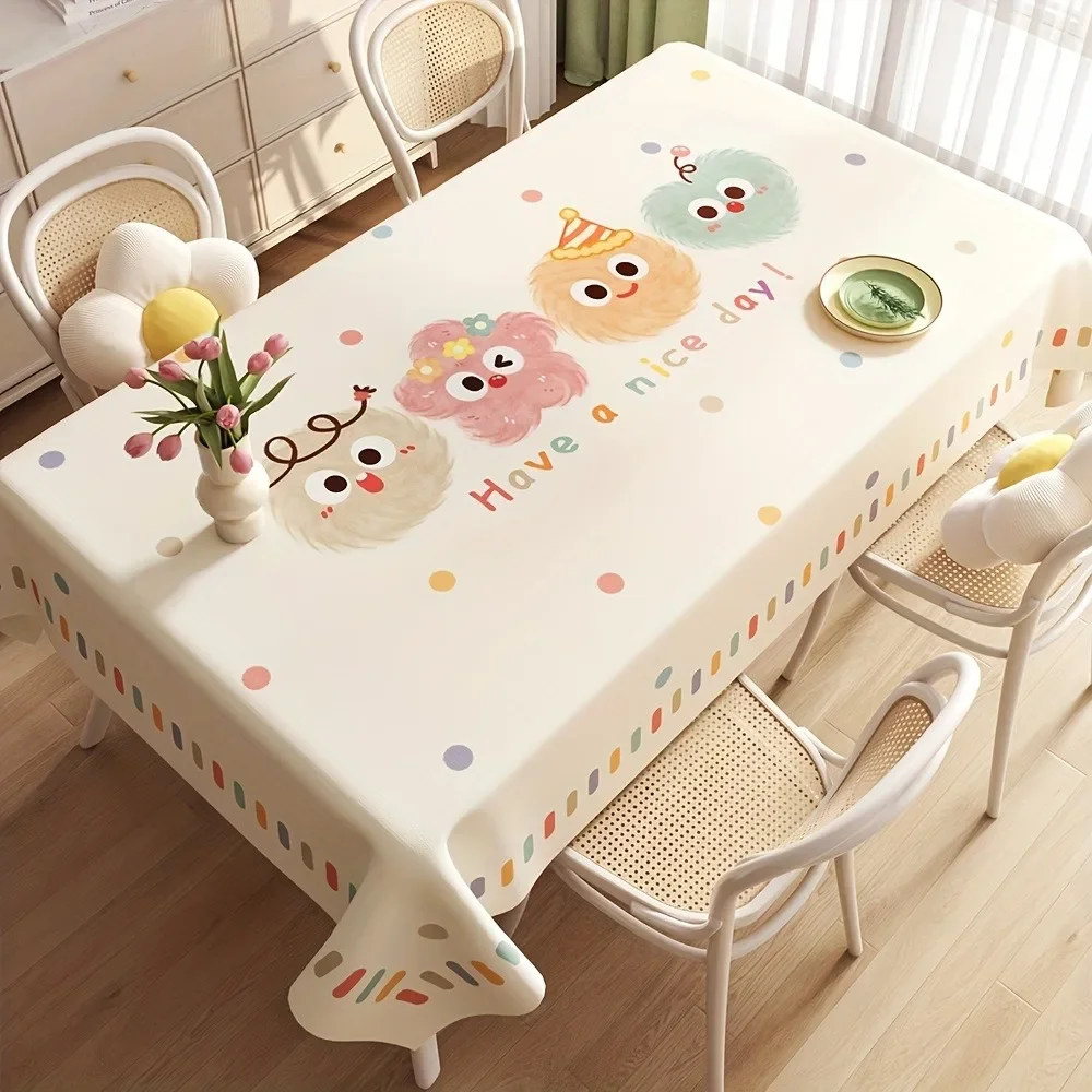 2026 New Cute Cartoon Tablecloth - Easy to Clean - Rectangular Reusable Table Cover for Dining and Party Decorationxzj