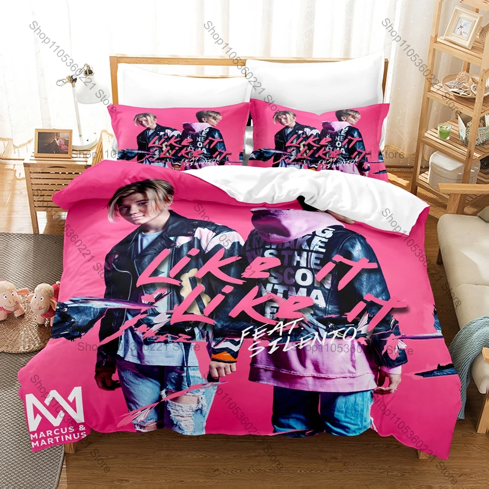 Personality Famous Duo Marcus and Martinus Bedding Set New Printed Duvet Cover Set for Music Lovers Pop Singers queen size beddi