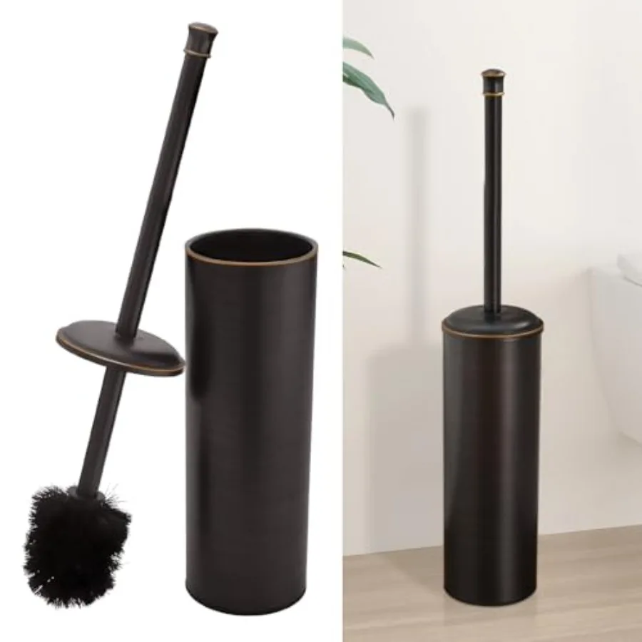 

Toilet Brush and Holder Toilet Cleaner Bowl Set with Two Brush with Extra Long Handle Durable Bristles Toilet Scrubber and Cove