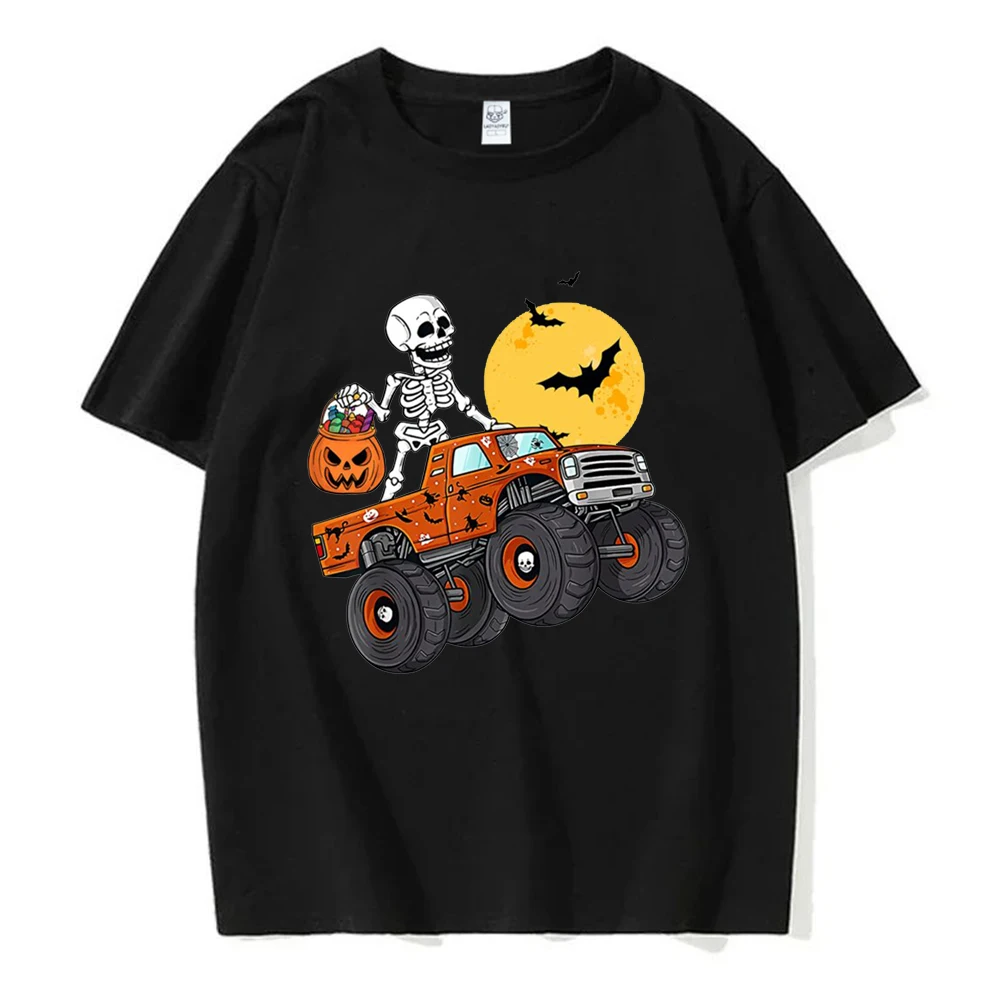 Happy Halloween Trick or Treat T-shirt Cute Jack-O-Lantern Witch Ghost Spider Halloween Cat Human Skeleton Man Woman Best Gift