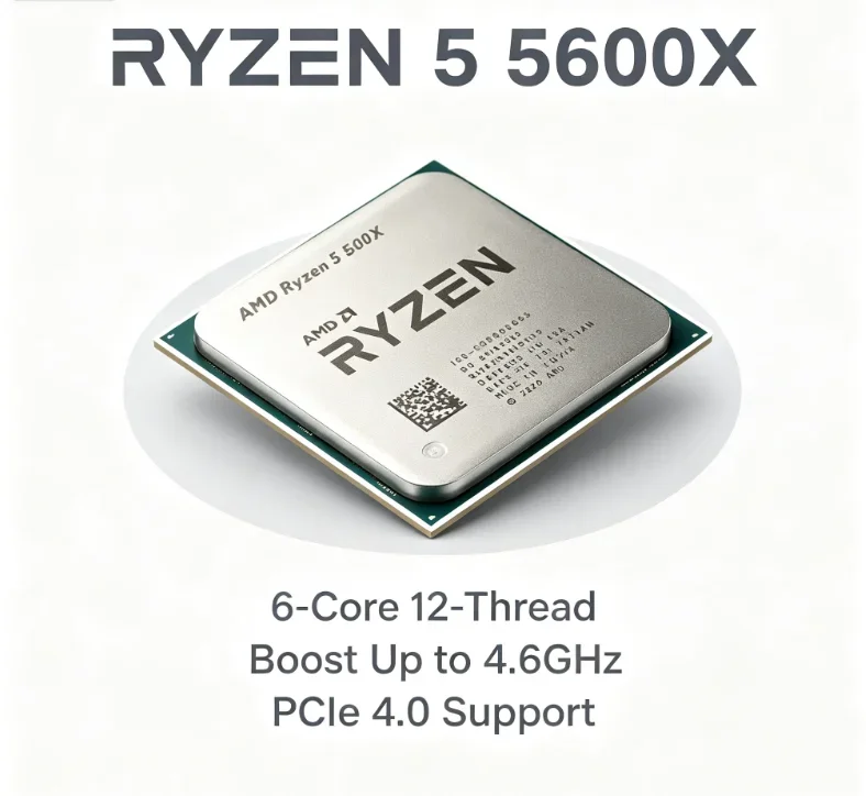 AMD Ryzen 5 5600X 7NM Used Processor CPU 3.7GHz R5 5600X 6-Core 12-Thread 65W L3=32M AM4