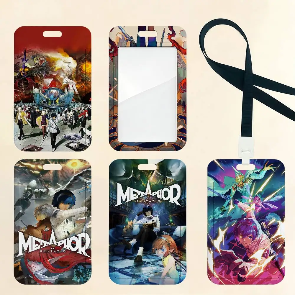 

Metaphor ReFantazio Game Card Holder Cardcase Bus Subway Work Permit Student Lanyard Neck Straps Badge Holder Door Card