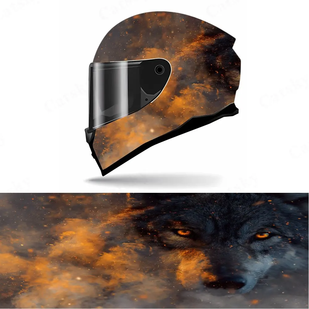 

Wolf-Themed Full Face Helmet Decal - Durable and Waterproof PVC, Self-Adhesive Racing Helmet Aesthetic Sticker, Helmet Accessori