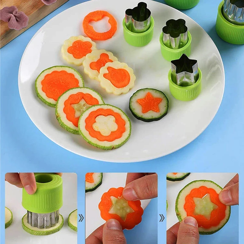 Stainless Steel Vegetable Cutter Shapes Set for Kids Children DIY Mini Food Fruit Cutters Mold Kitchen Accessories