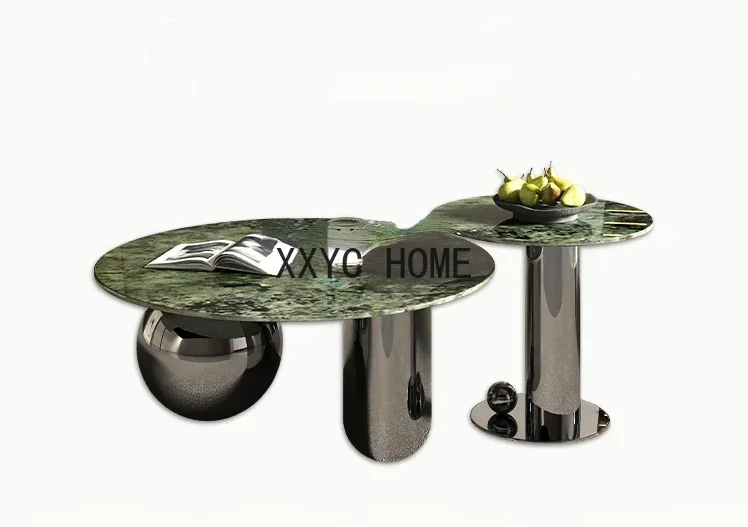 

Мраморный журнальный столик для гостиной, дома, свет, роскошный современный минималистичный круглый итальянский минималистский стиль