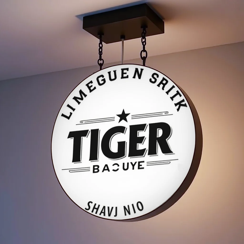 Custom LED Light Box Outdoor Business Sign Round Waterproof Acrylic Double Sided Backlit Advertising Ceiling Mounted Sign