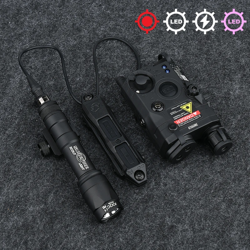 NONE Taktische Surefire M300A M600C Taschenlampe M300 M600 Nylon PEQ 15 Batterie box Dual Control Schalter Fit 20 MM Schiene 2