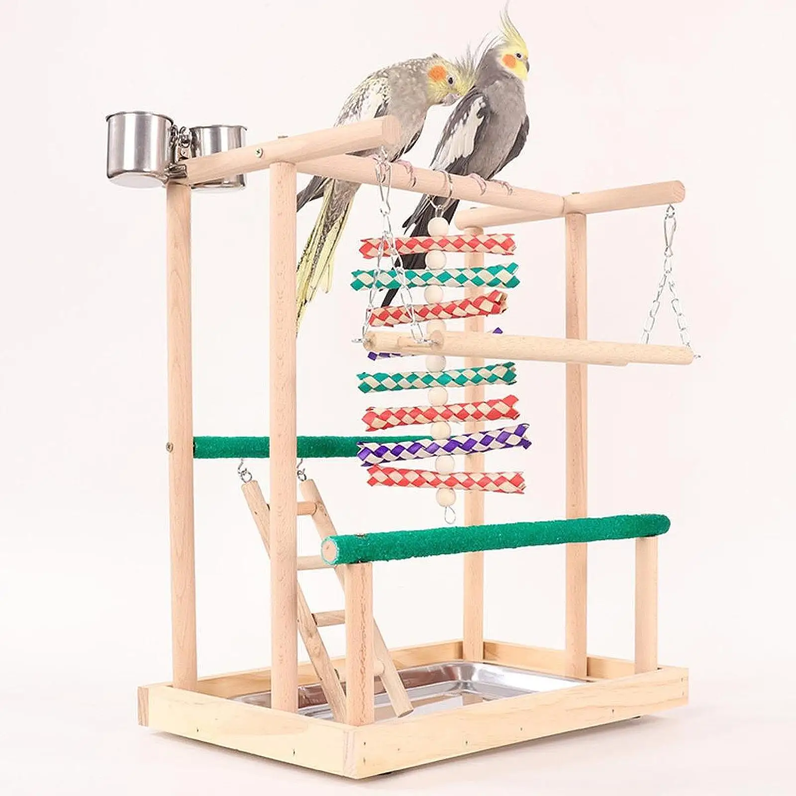 

Wooden Bird Playground Parrots Play Stand Platform, Bird Perch Play, Parrots Chewing Toys for Cage Accessory, Budgie Cockatoo