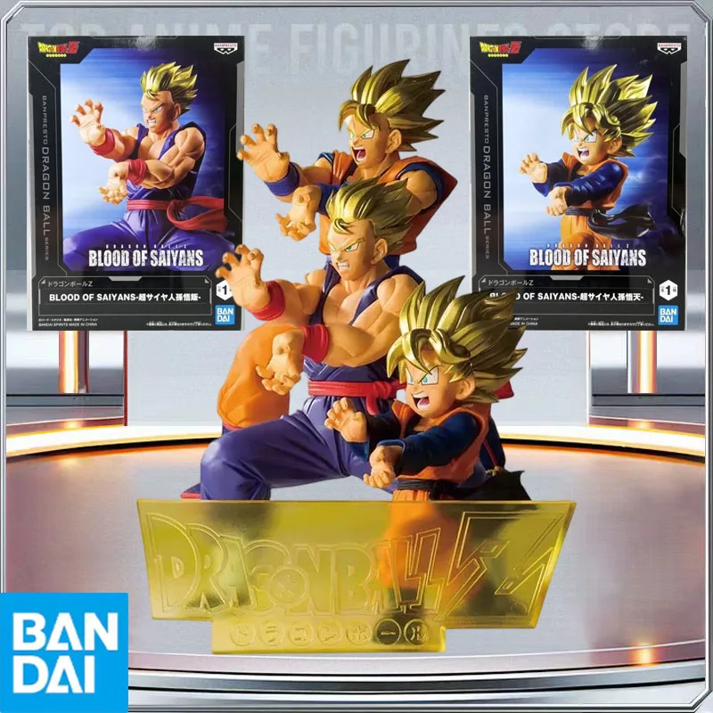 Figuras de Anime Originales de BANDAI de Dragon Ball Z BLOOD OF SAIYANS, Super Saiyan Son Goku, Son Gohan, Son Goten, Colección de Modelos de Juguete, Regalo