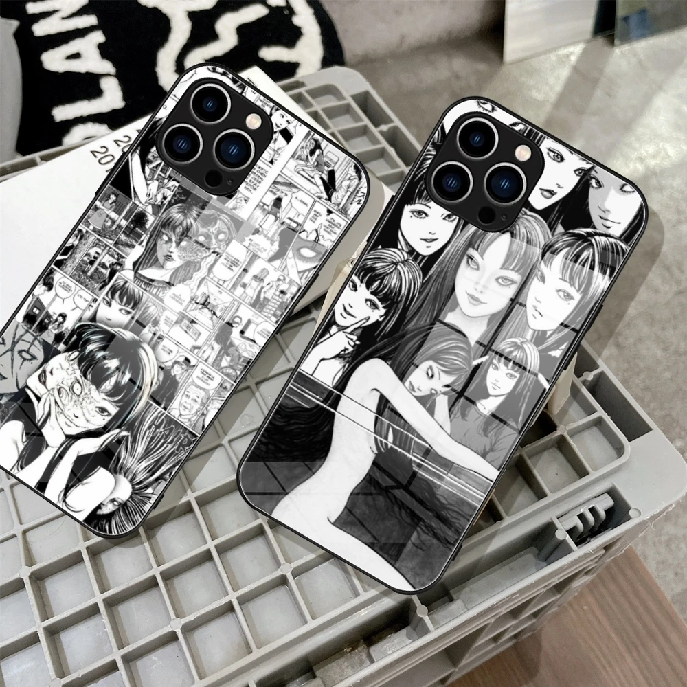 

horror comic junji ito Tees Horror Tomie Phone Case Tempered Glass For IPhone 15 14 11 12 Pro 14 15 Plus 13 14 Pro MAX XR Covers