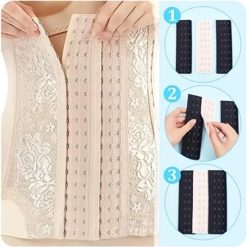 8 Style Corset Bra Extender Hook 3 Rows 7/9 Hooks Black & Navajo Faja Extender White Women's Longline Corset Bra Extender