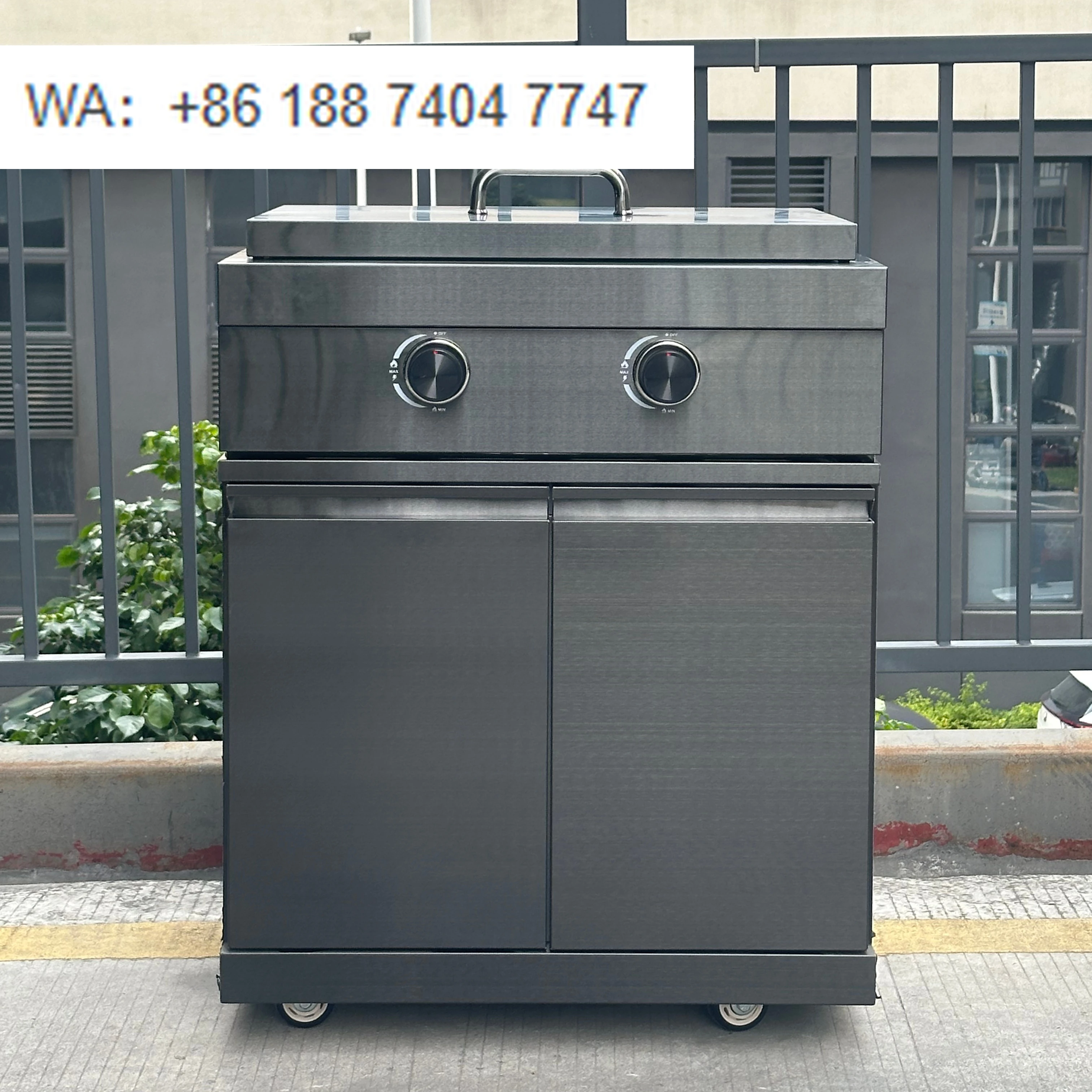 

Premium 304 Black Stainless Steel Teppanyaki Set Modern Luxurious Outdoor Catering with Strong Frame