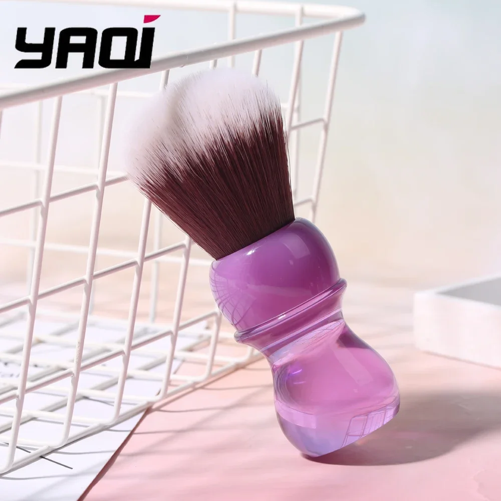 

YAQI 24mm Wet Shaving Brush for Men with Purple Handle Mink/Synthetic Hair Knot Beard And Face Grooming Tool