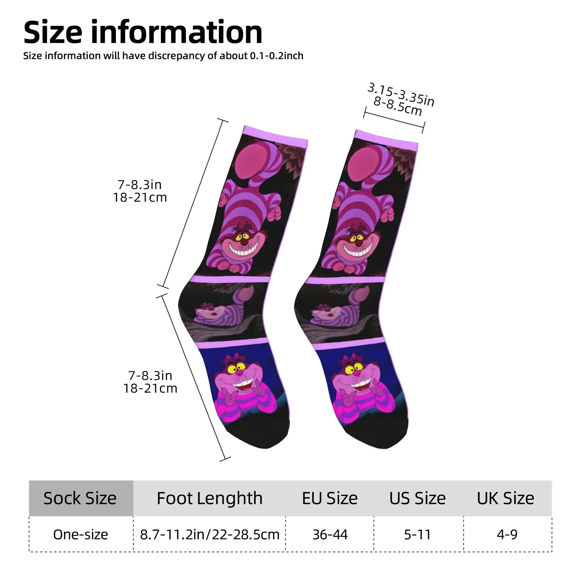 أليس في بلاد العجائب شيشاير القط جوارب أنيقة الجوارب الرجال لينة تنفس الجوارب الربيع الرياضة في الهواء الطلق عدم الانزلاق الجوارب هدية