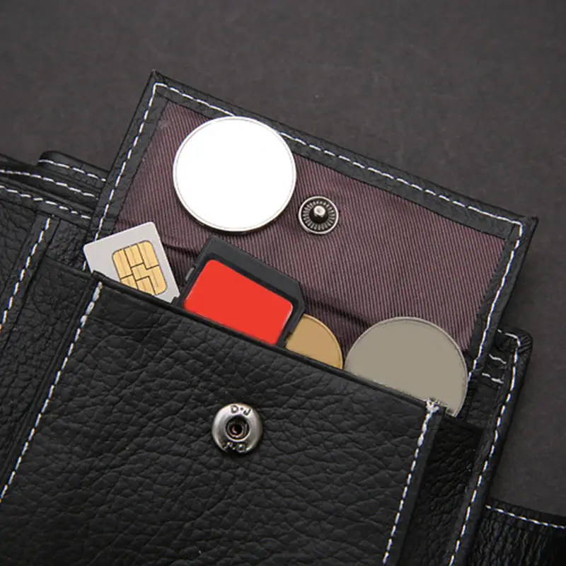 Retro Men Wallets Pu Leather Card Horder Short Zipper Buckle Male Wallet Coin Pocket Photo Holder men's Wallet