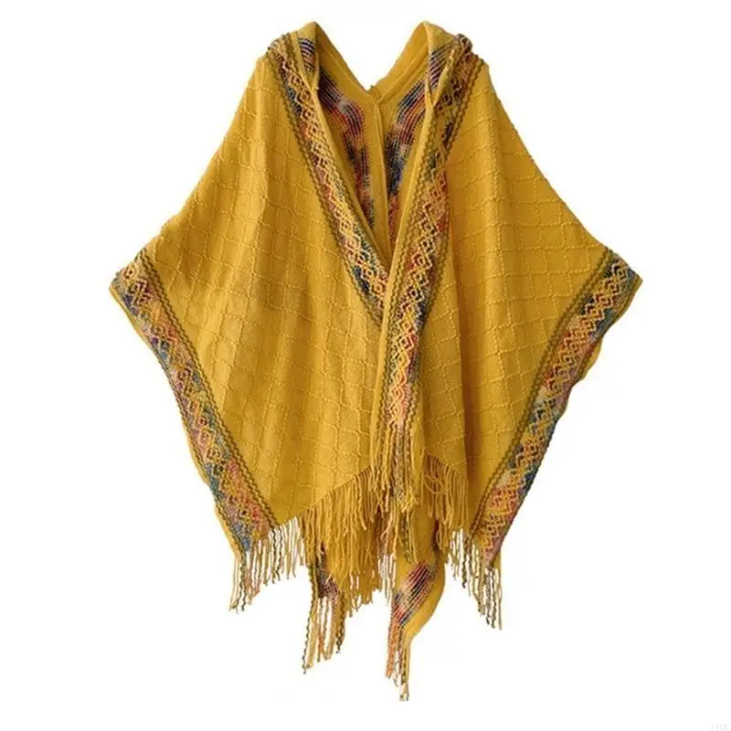 Ethnic Thin Shawl with Fringed Multifunctional Shawl Scarf Poncho Travel Shawl 
