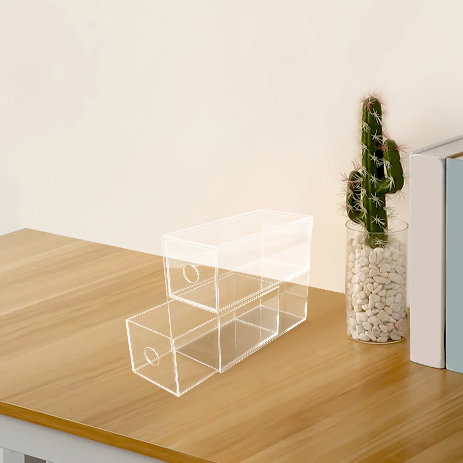 

Clear Acrylic Display Case 6.80X5.86X2.91In Transparent Badge Storage Box For Pin Collection Figure Organizer Desktop Shelf