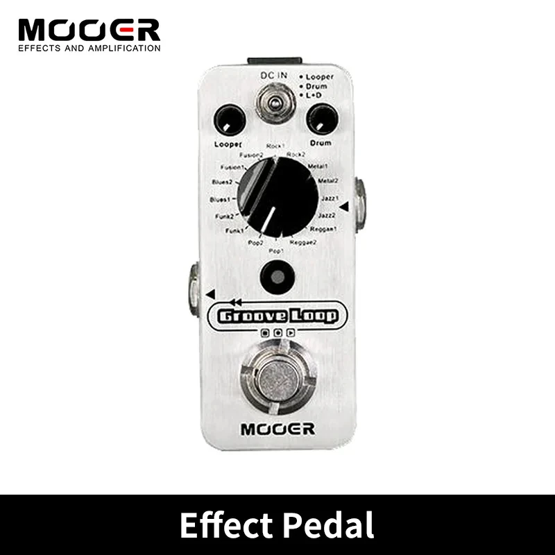 MOOER-Guitar Pedals with Groove Loop, Drum Machine, Looper Pedal, 3 Modes, Max 20min Recording Time, Tap Tempo Effect Processor,