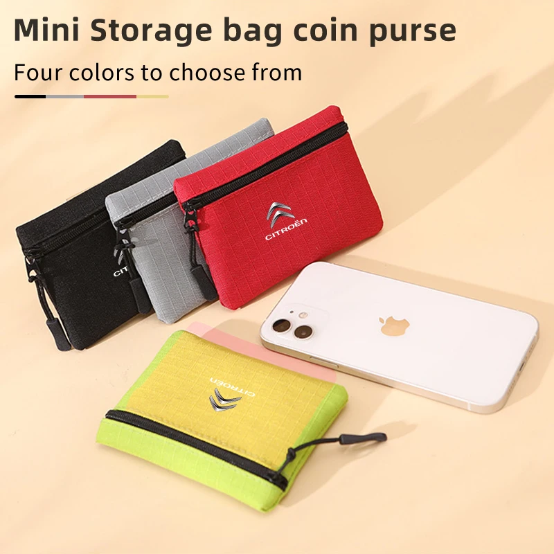 Bank ID Card Wallet Mini Zipper Men Women Coin Purse Key Bag Organizer For Citroen C4 C3 C5 C2 Berlingo Celysee Cactus Picasso